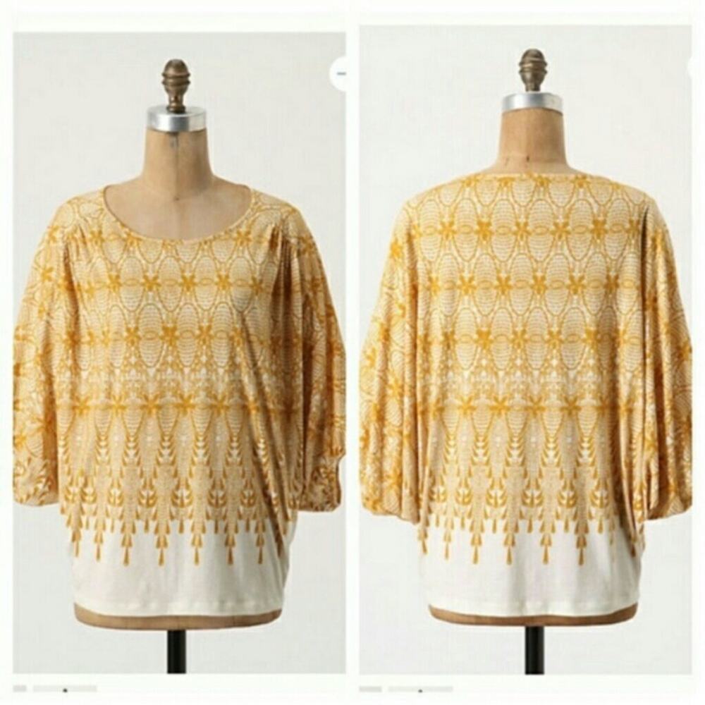 Anthropologie Deletta Amber Room Lace Batwing Top